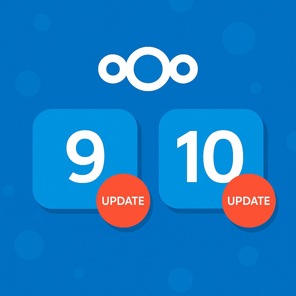 Ikonické symbole Nextcloudu s označením Hub 9 a 10