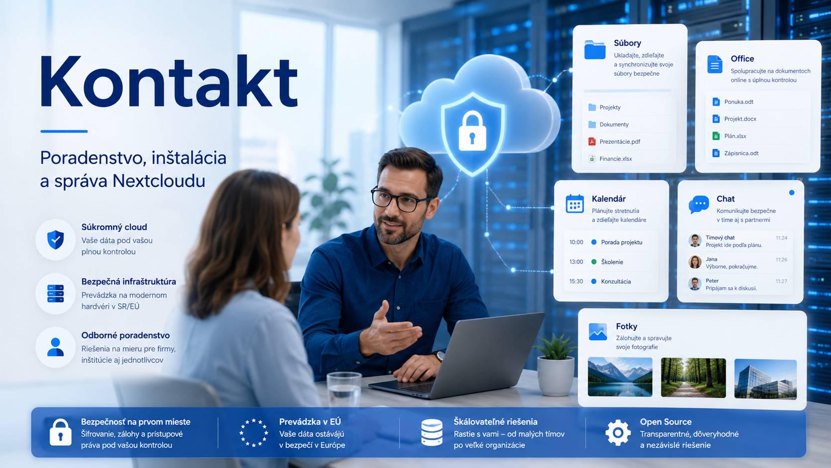 Kontakt pre Nextcloud poradenstvo, inštaláciu a správu pre firmy, školy a organizácie